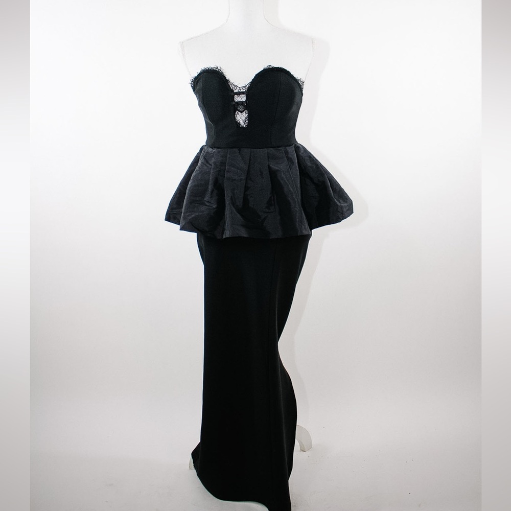 M Meet You There Peplum Bandage Maxi Dress - Black